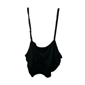 Cider Black Ribbed‎ Crop Top Cami Tank Adjustable Straps 2XL